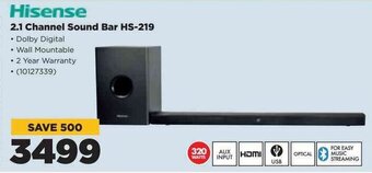 HiFi Corp Hisense 2.1 Channel Sound Bar HS-219 offer