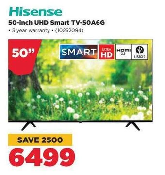 HiFi Corp Hisense 50" UHD Smart Tv - 50A6G offer