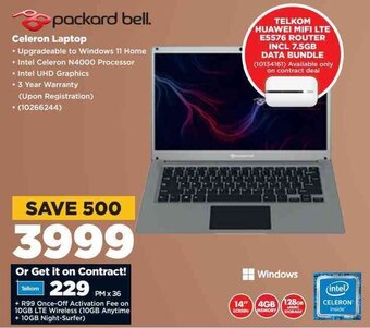 HiFi Corp packard bell Celeron Laptop offer