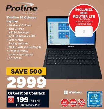 Proline Computers Thinline 14 Celeron Laptop