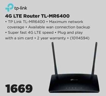 HiFi Corp tp-link 4G LTE Router TL-MR6400 offer