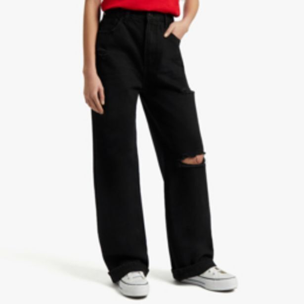 Redbat women's black straight leg jeans offer at Sportscene