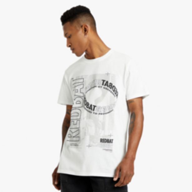 Redbat men's white tshirt offer at Sportscene