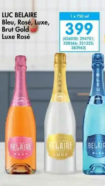 Makro LUC BELAIRE Bleu, Rosé, Luxe, Brut Gold Luxe Rosé 750ml offer