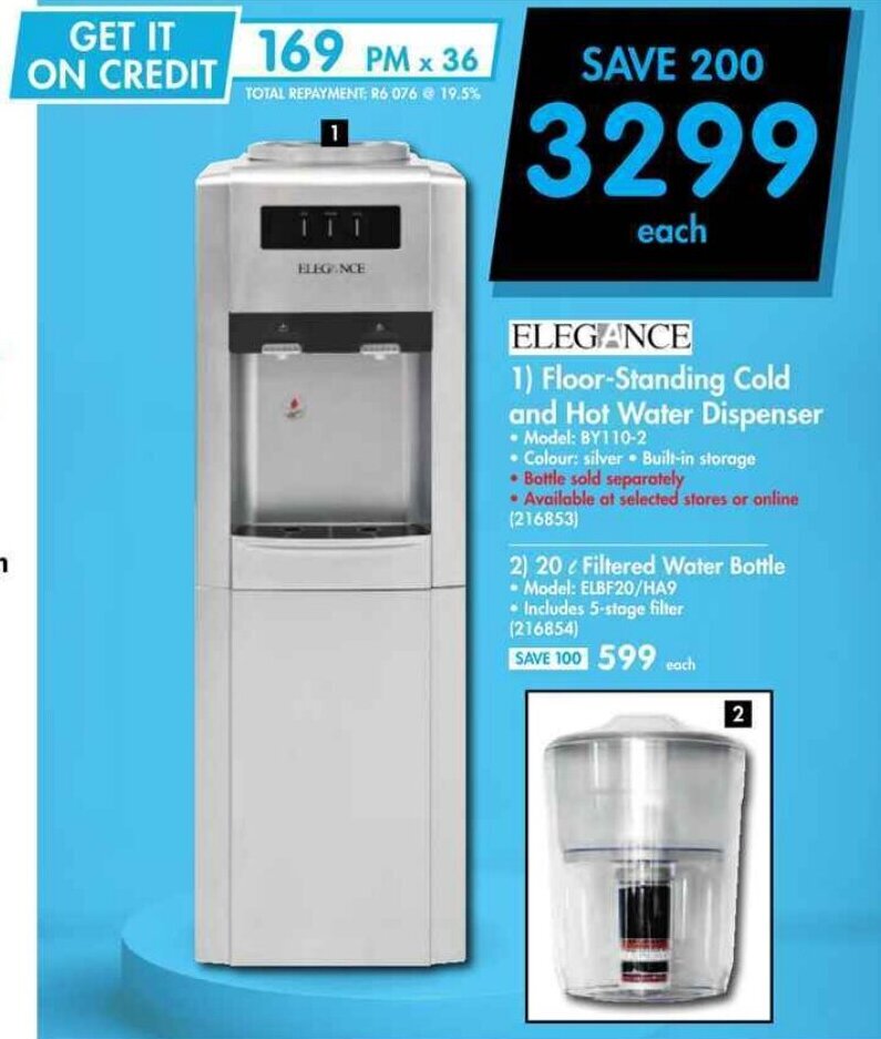 ELEGANCE Floor Standing Cold and Hot Water Dispenser offer at Makro