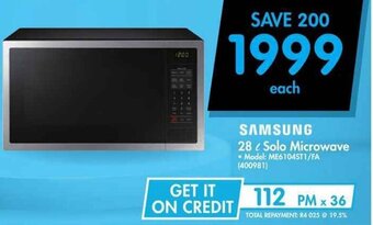 Makro SAMSUNG 28L Solo Microwave offer