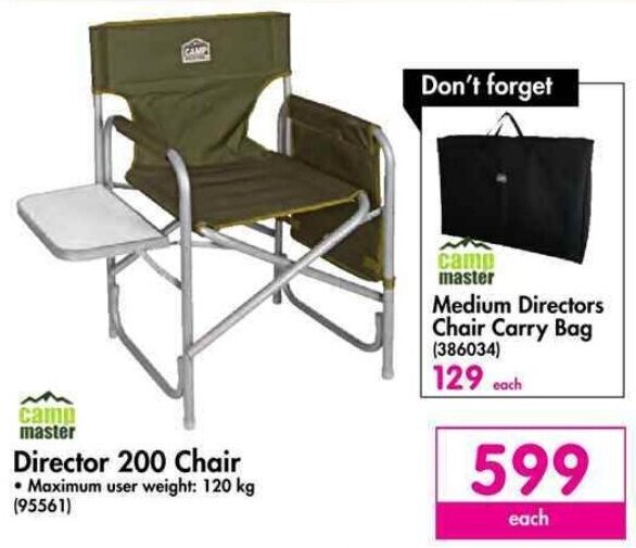 camp master director 200 Chair offer at Makro