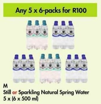 Makro M Still or Sparkling Natural Spring Water 5 x 6 x 500ml offer