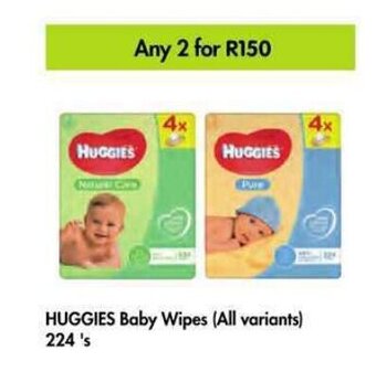 HUGGIES Baby Wipes (all variants) 2 x 224's
