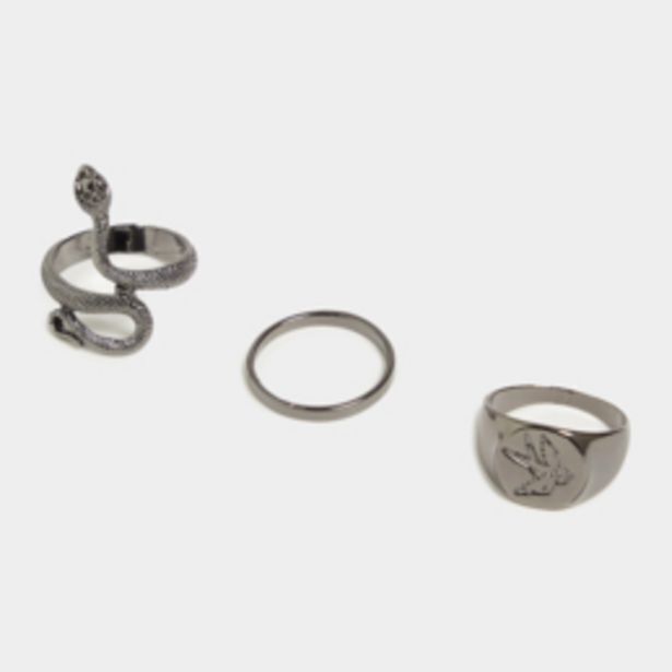 Mkm gunmetal snake and swallow ring pack offer at Markham