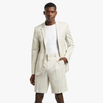 Mkm ecru smart relaxed pleated plain short