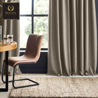 100% block out double woven eyelet curtain
