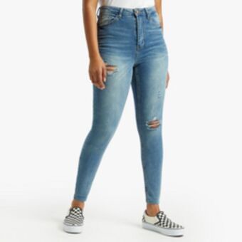 Sportscene Redbat women's light wash high rise super skinny jeans offer