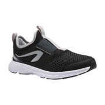 Kids' slip-on trainers run support easy - black