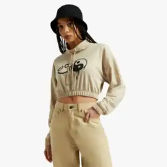 The FIX Women's stone fleece sweat top with funnel detail offer