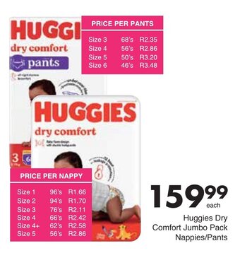 Huggies Dry Comfort Jumbo Pack Nappies / Pants