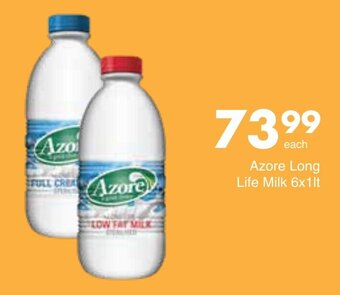 Azore Long Life Milk 6 x 1lt