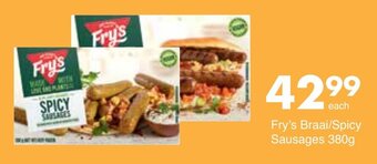 Save Fry's Braai / Spicy Sausages 380g offer