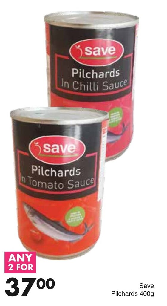 Save Pilchards in Tomato Sauce 2 x 400g offer at Save