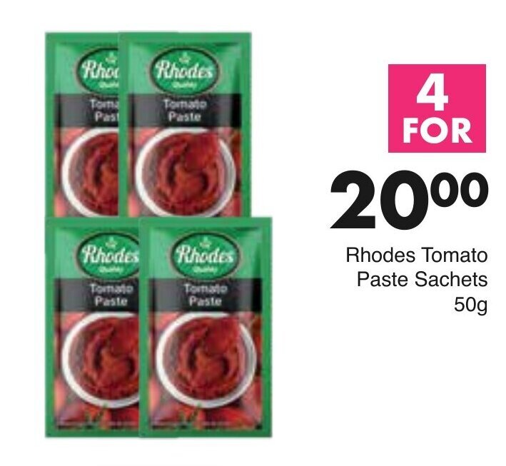 Rhodes Tomato Paste Sachets 4 x 50g offer at Save