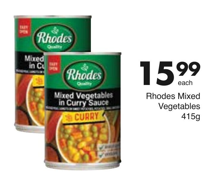 Rhodes Mixed Vegetables in Curry Sauce 415g offer at Save