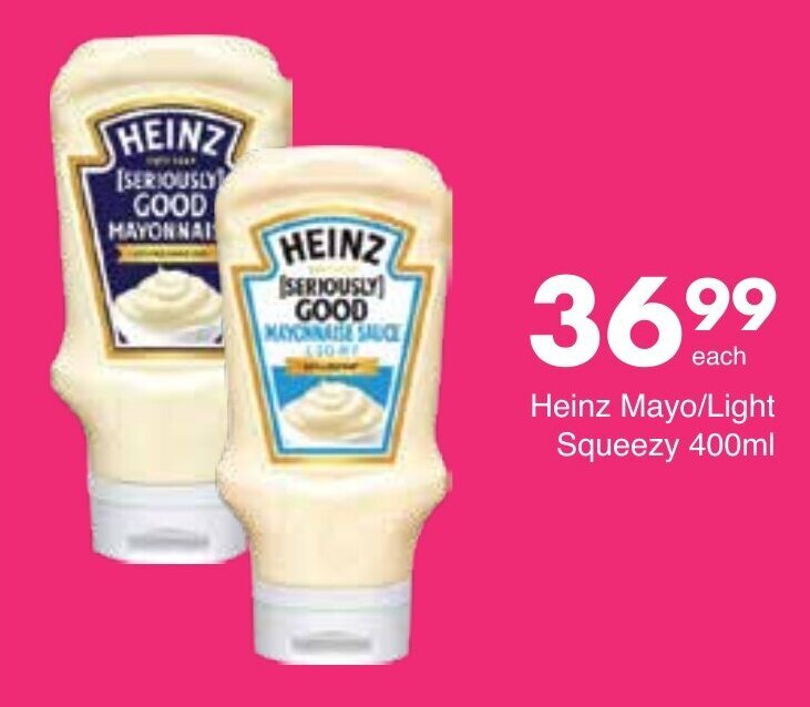 Heinz Mayo / Light Squeezy 400ml offer at Save