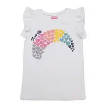 Kid girl heart rainbow print tee