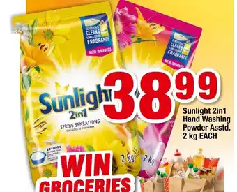 OK Foods Sunlight 2in1 Hand Washing Powder Asstd 2kg each offer