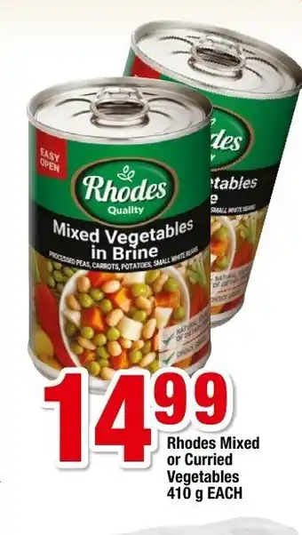 OK Foods Rhodes Mixed or Curried Vegetables 410g each offer