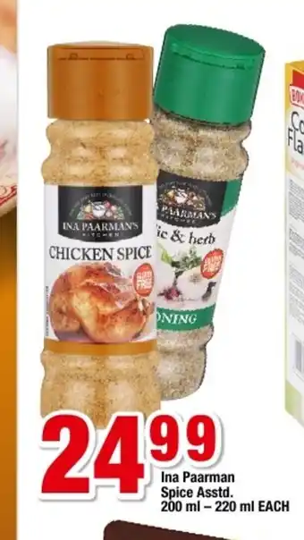 OK Foods Ina Paarman Spice Asstd 200ml - 220ml each offer