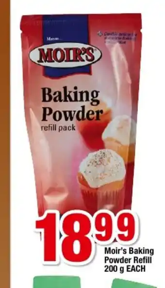OK Foods Moir's Baking Powder Refill 200g each offer