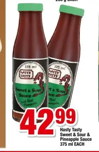 OK Foods Hasty Tasty Sweet & Sour & Pineapple Sauce 375ml each offer