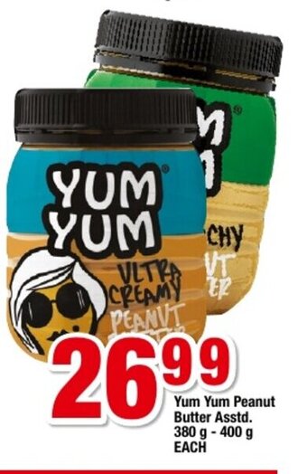 OK Foods Yum Yum Peanut Butter Asstd 380g-400g each offer
