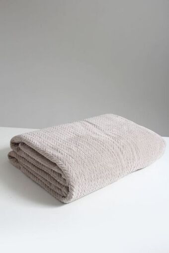 Sheet Street Embossed herringbone flannel blanket l200xw220cm offer