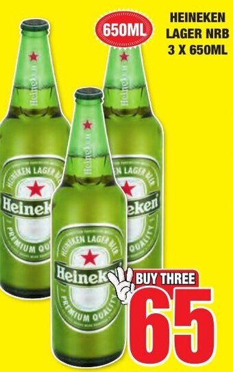 Boxer Liquors Heineken Lager NRB 3 x 650ml offer