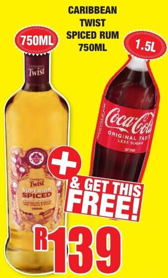 Caribbean Twist Spiced Rum 750ml