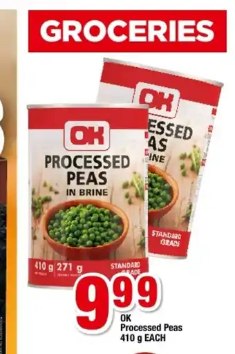 OK Processed Peas 410g each