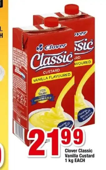 OK Foods Clover Classic Vanilla Custard 1kg each offer