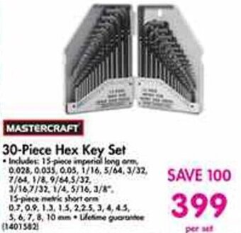 Mastercraft 30-Piece Hex Key Set