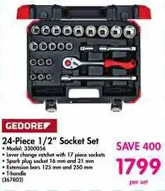 Makro Gedore 24-Piece 1/2" Socket Set offer