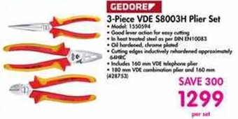 Makro Gedore 3-Piece VDE S8003H Plier Set offer