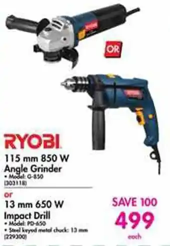 Makro Ryobi Angle Grinder 115mm 850W offer