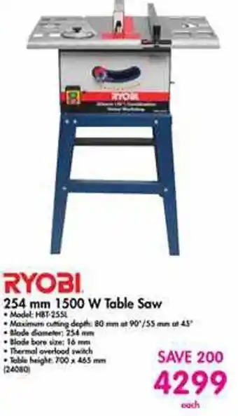 Makro Ryobi Table Saw 254mm 1500W offer