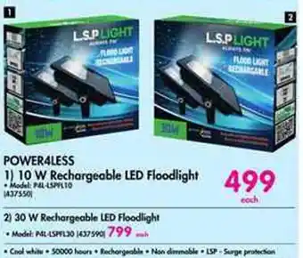 Makro Power4less Rechargeable LED Floodlight 10W offer