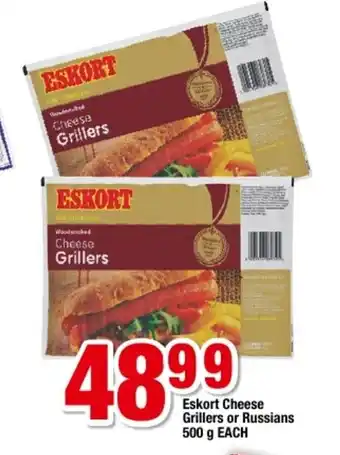 OK Foods Eskort Cheese Grillers or Russians 500g each offer
