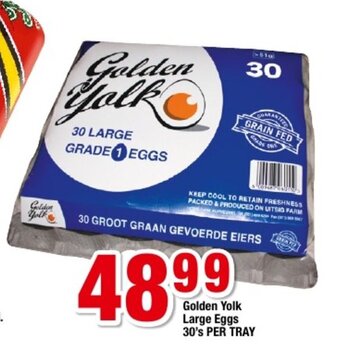 OK Foods Golden Yolk Large Eggs 30's per Tray offer