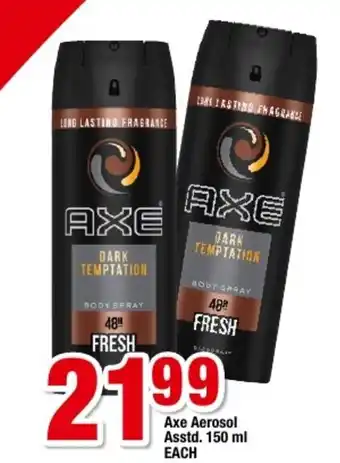 OK Foods Axe Aerosol Asstd 150ml each offer