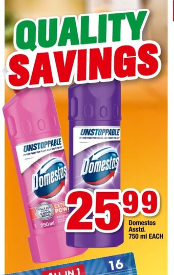 OK Foods Domestos Asstd 750ml each offer