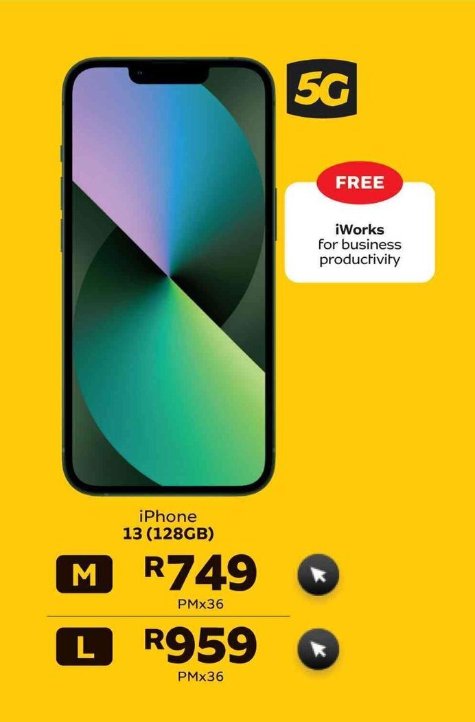 iPhone 13 128GB pm x 36 offer at MTN