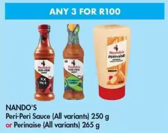 Makro NANDO's Peri-Peri Sauce or Perinaise all variants 3 x 250g/265g offer